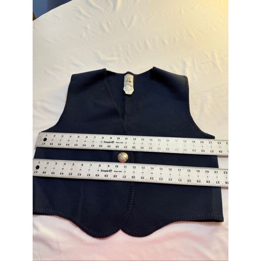 IVALU Navy Blue Embroidered Inukshuk Wool Vintage Vest Size Large - Picture 5 of 7